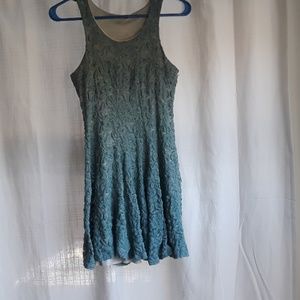 A-line Blue Lace Dress